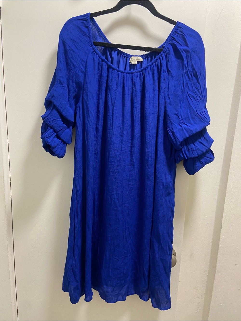 Royal Blue Peasant Tunic Dress